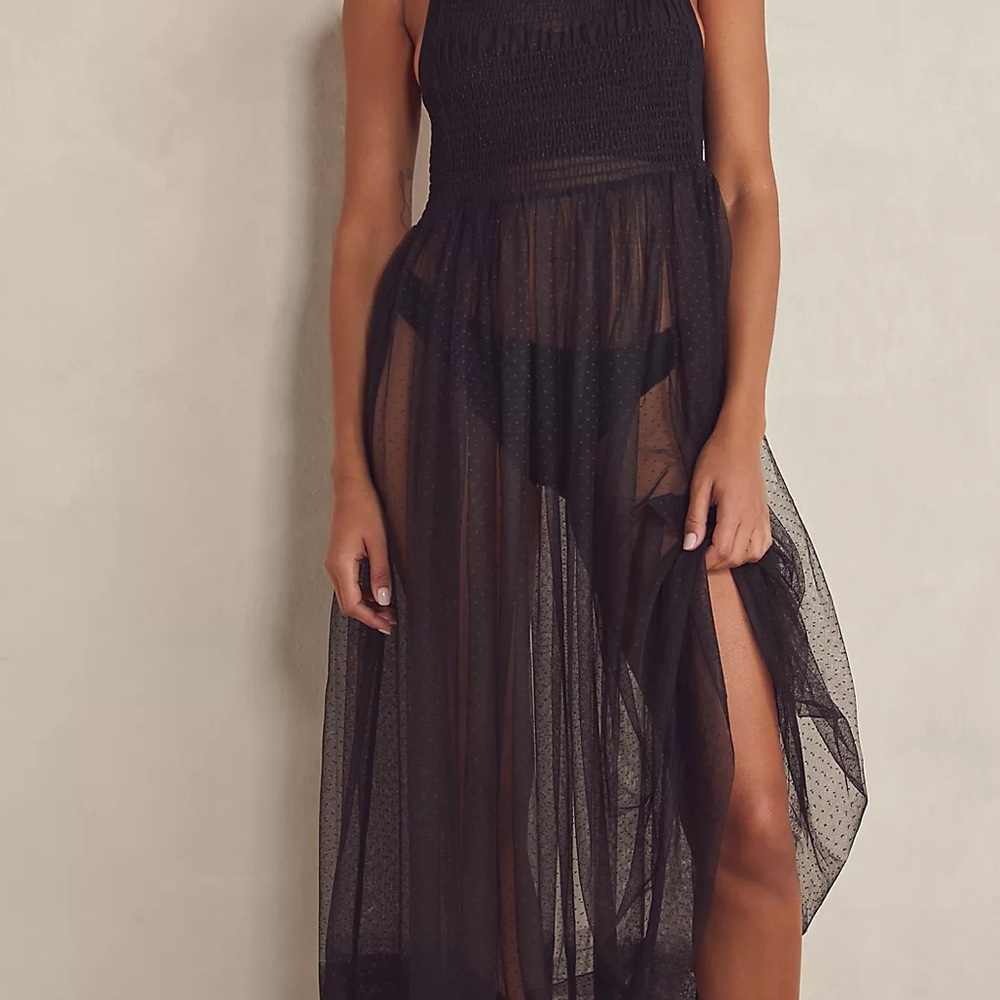 FREE PEOPLE BLACK slip dress Size Medium Can’t Stop Won’t Stop